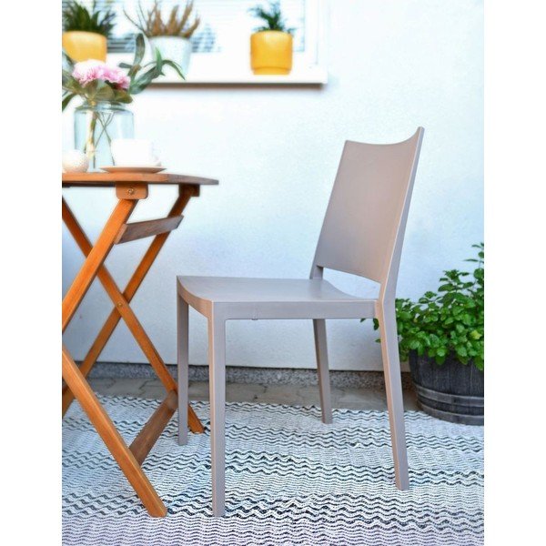 Sedia da giardino in plastica grigia Mosk - Rojaplast-image-1