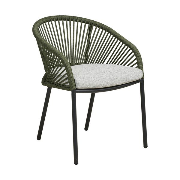 Sedia da esterno verde in metallo/in imbottito Novella – House Nordic