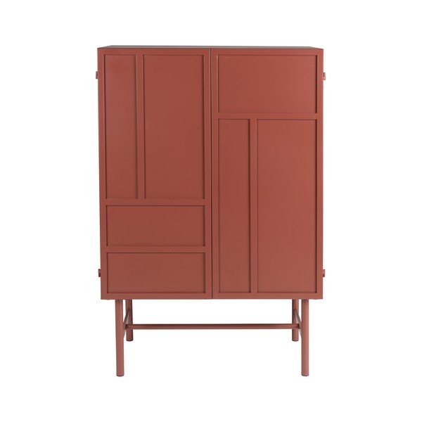 Armadietto rosso in metallo 70x105x35 cm Davis – White Label