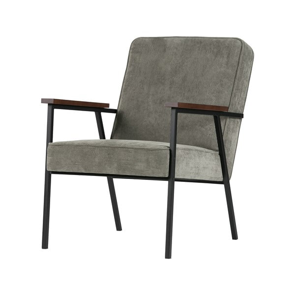 Poltrona grigio chiaro con braccioli Sally - WOOOD