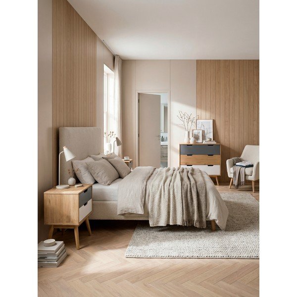 Cassettiera di colore naturale in pino massiccio 80x82x40 cm Cusco – Marckeric-image-1