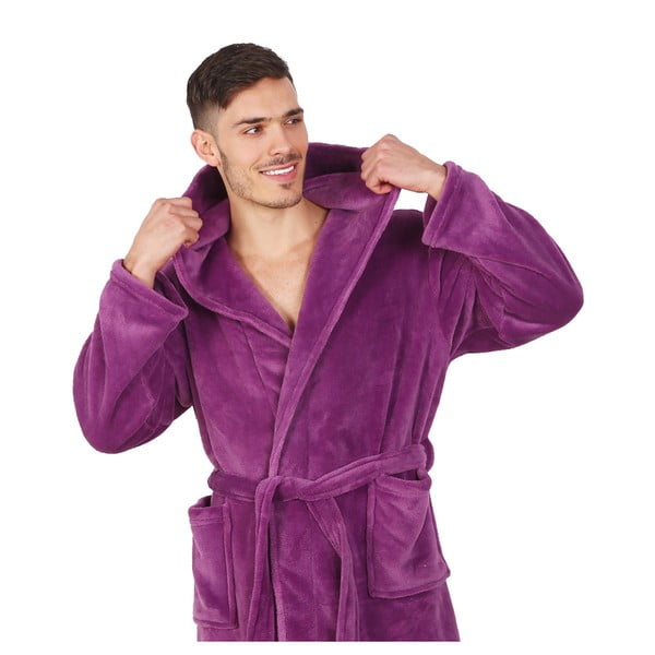 Accappatoio unisex viola in microfibra, taglia XS Robby - DecoKing-image-4