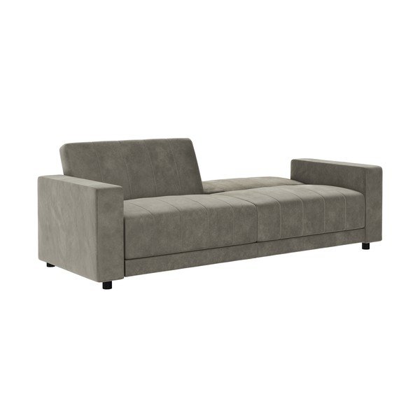 Divano grigio tortora reclinabile/allungabile con rivestimento in velluto 225 cm Allie II – Støraa-image-3