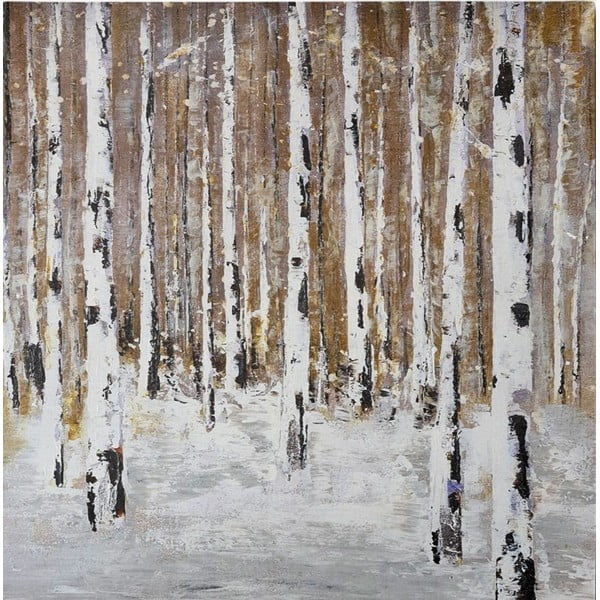 Quadro dipinto a mano 70x70 cm Birch Wood - Wallity