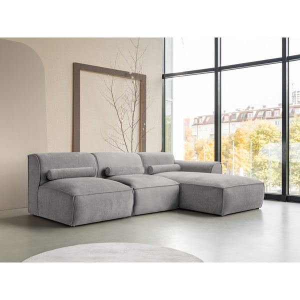 Divano angolare componibile in grigio chiaro (con penisola a destra) Flex Felix – Miuform-image-3