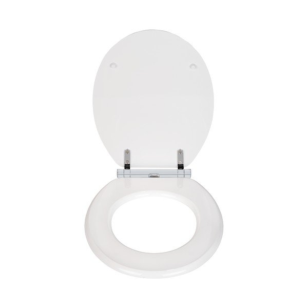 Sedile per wc bianco con chiusura automatica 37 x 43 cm Morra - Wenko-image-1
