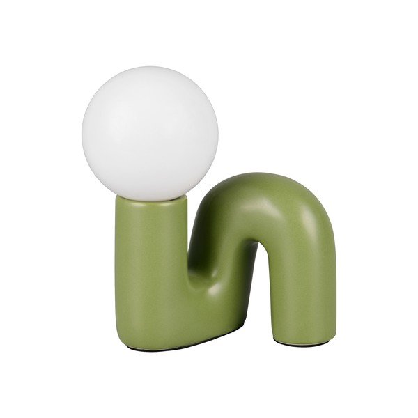 Lampada da tavolo verde in ceramica (altezza totale 21,5 cm) Quinn – Reality