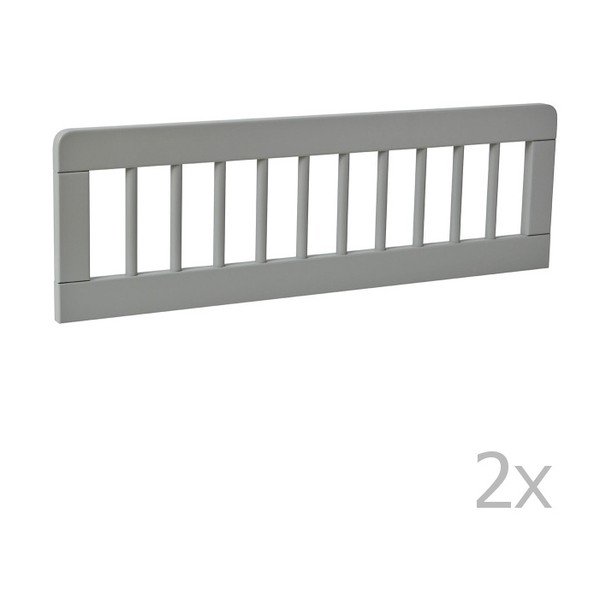 Set di 2 barriere per lettino grigie, 160 x 70 cm Basic - Pinio