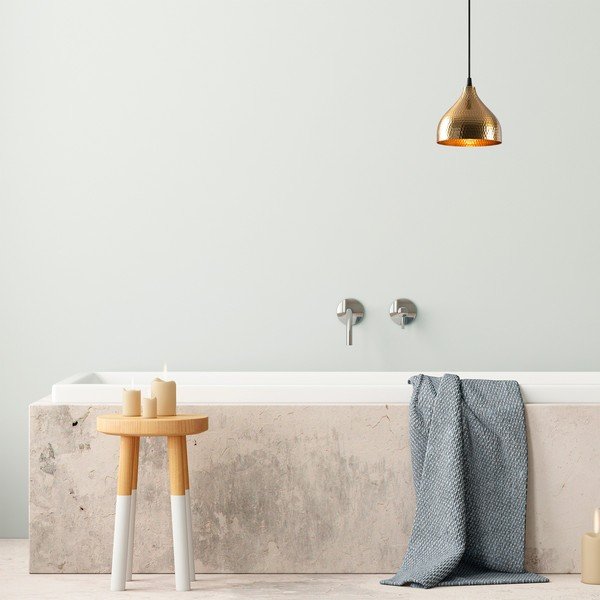 Lampadario dorato con paralume in metallo ø 18 cm Tattoo – Opviq lights-image-1