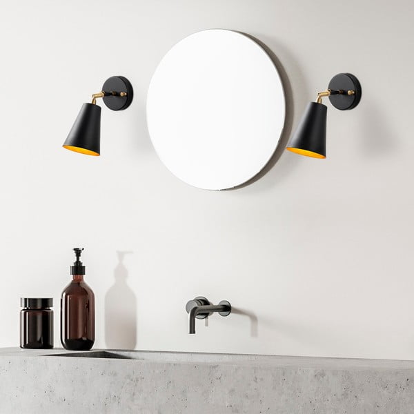 Lampada da parete nera/dorata ø 10 cm Evander – Opviq lights-image-2