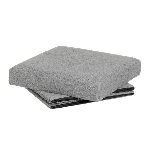 Poggiapiedi grigio con rivestimento in bouclé Folding – Casa Selección-image-2