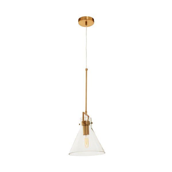 Lampadario dorato in metallo con paralume in vetro ø 25 cm Trieste – Premier Housewares