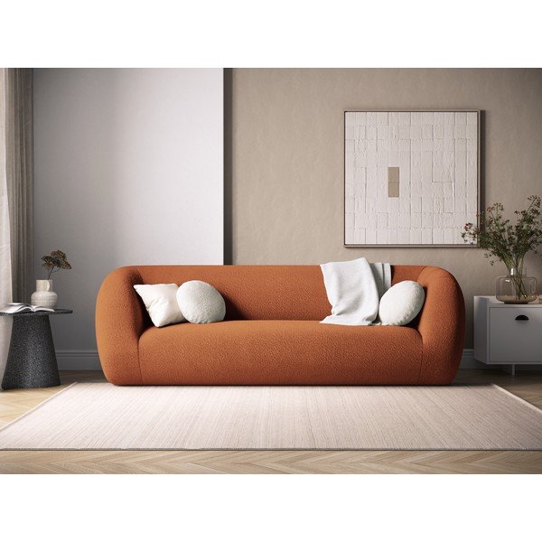 Divano in tessuto bouclé arancione 230 cm Essen - Cosmopolitan Design-image-1