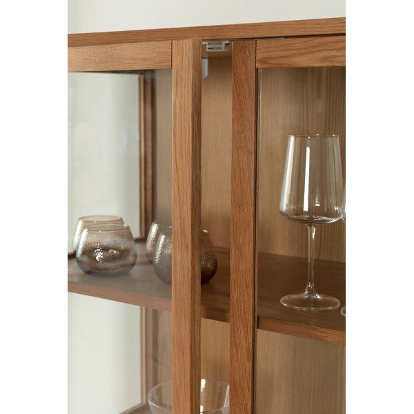 Vetrina di colore naturale con effetto rovere 90x126x40 cm Ceci – MOME-image-2