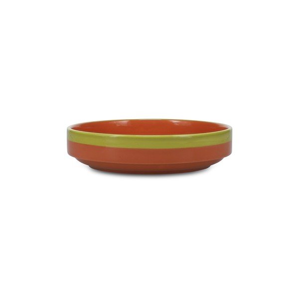 Piatto fondo verde/arancione in gres ø 21 cm Duo – ONA-image-2