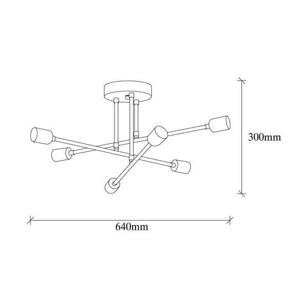 Plafoniera color bronzo 64x64 cm Flower – Opviq lights-image-4