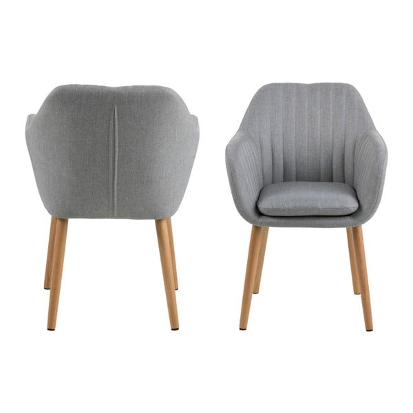 Sedia da pranzo grigio chiaro Emilia - Actona-image-2