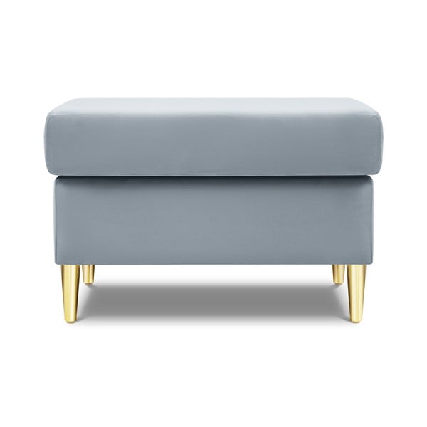Poggiapiedi azzurro con rivestimento in velluto Kyoto – Cosmopolitan Design