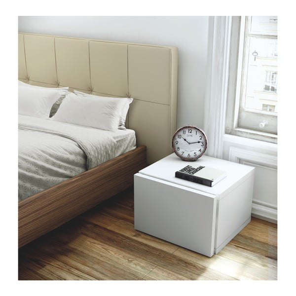 Comodino Float bianco lucido - TemaHome-image-1