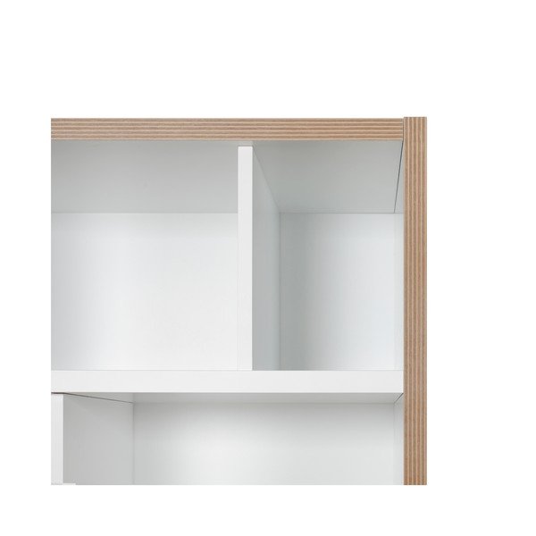 Libreria bianca con bordo in legno 72x188 cm Group - TemaHome-image-4