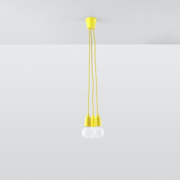 Lampada a sospensione gialla ø 15 cm Rene - Sollux-image-3