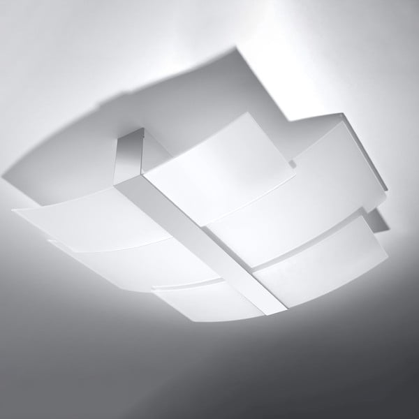 Lampada da soffitto bianca con paralume in vetro 53x61 cm Marett - Nice Lamps