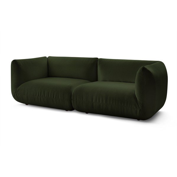 Divano in velluto a coste verde 260 cm Lecomte - Bobochic Paris-image-3