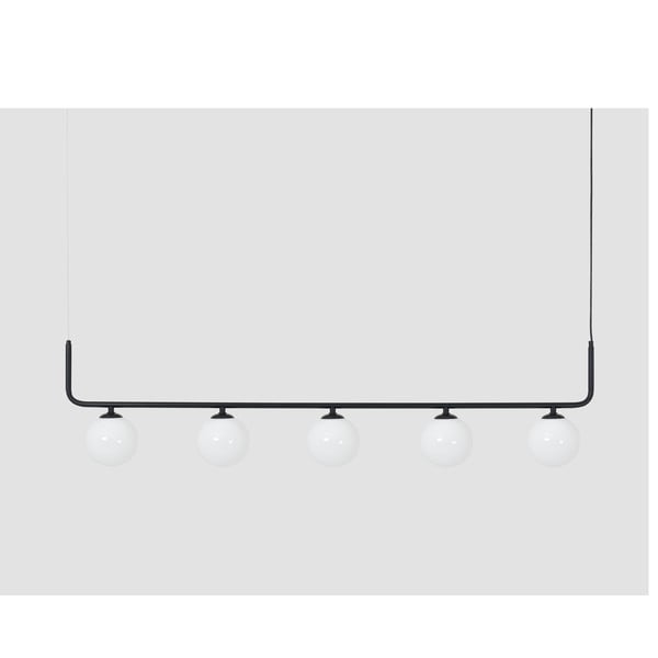 Lampada a sospensione nera con paralume in vetro 142x142 cm Catkin - CustomForm-image-1