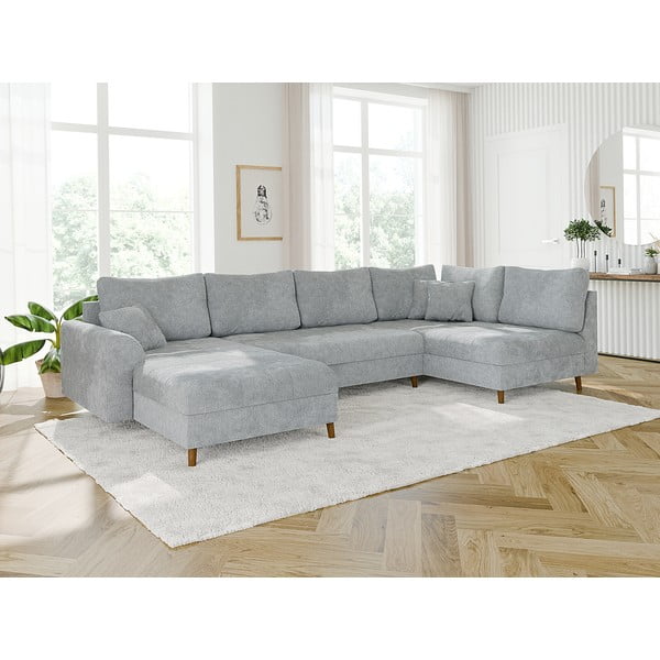 Divano angolare grigio chiaro (con penisola a sinistra/a U) Ariella – Ropez-image-3