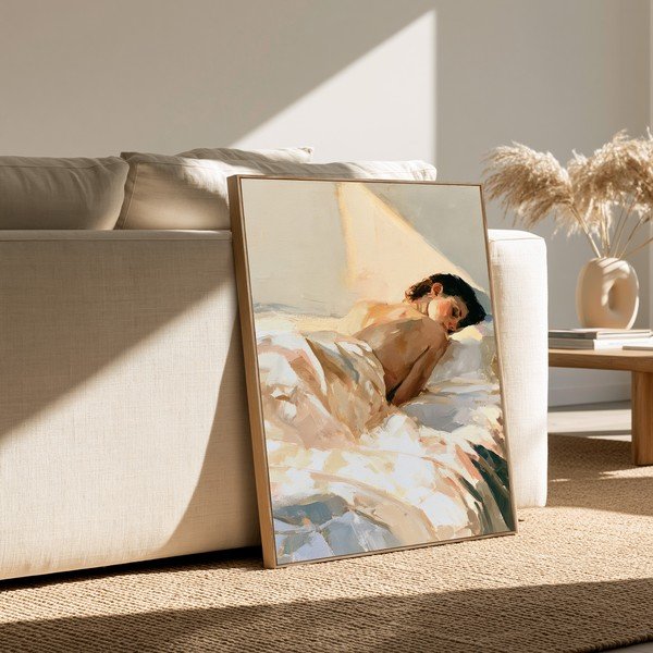 Dipinto stampato con cornice inclusa/dipinto su tela 70x100 cm Dreamy Rays – Styler-image-1