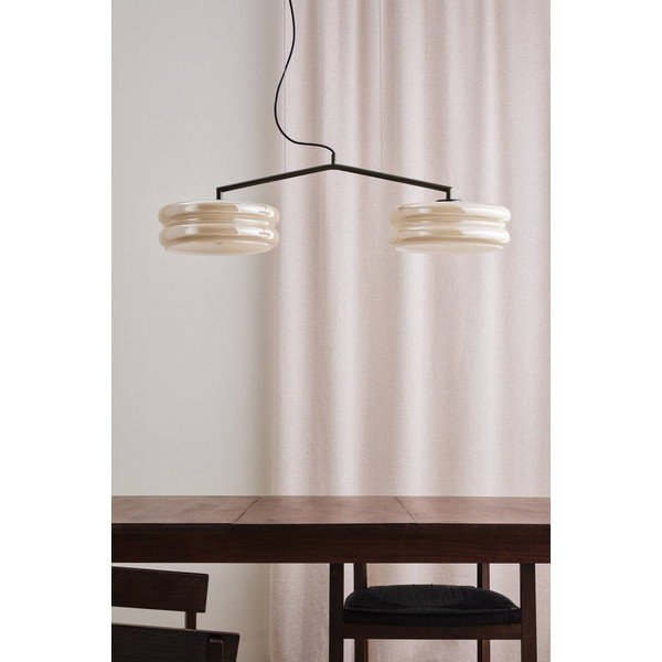 Lampadario marrone/color crema in vetro opale Apelqvist – Jotex-image-2