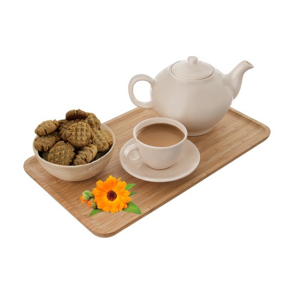 Vassoio da portata marrone in legno di bambù , 25 x 44 cm - Orion-image-1