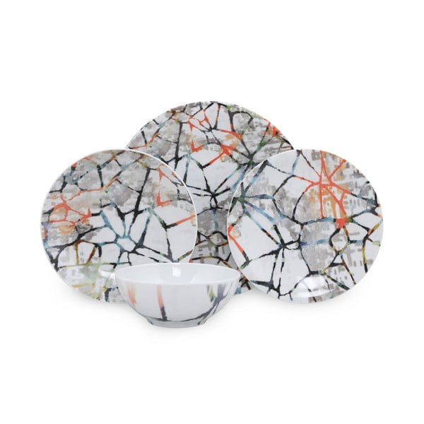 Set di piatti in porcellana da 24 pezzi Abstract - Kütahya Porselen