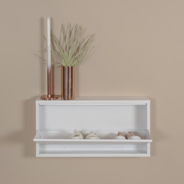 Scarpiera bianca in metallo con ante ribaltabili 75x37,5x12,5 cm Billy – Spinder Design-image-1