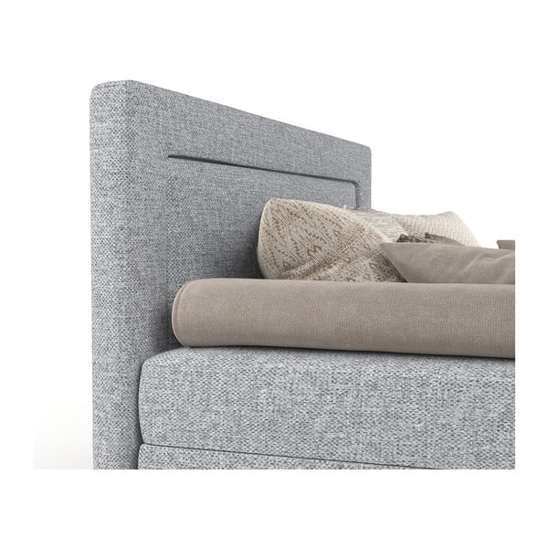 Letto singolo imbottito grigio 90x200 cm Alba - Maison de Rêve-image-1