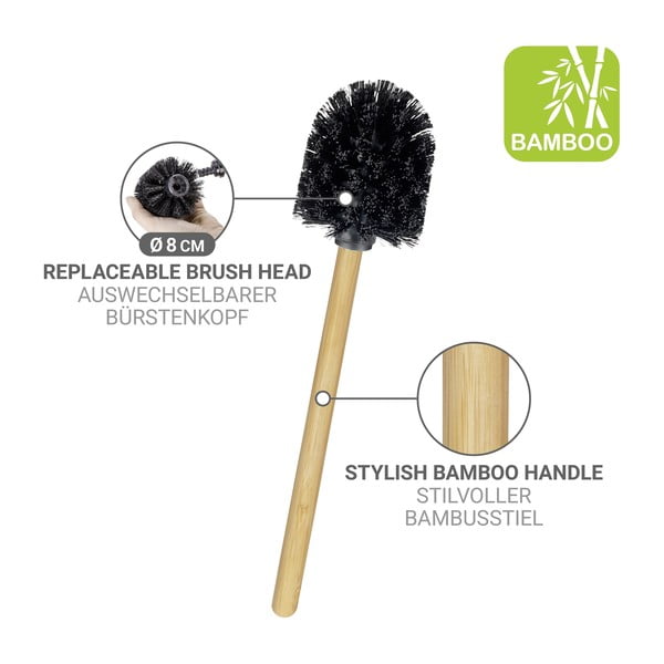 Porta carta igienica bianco/di colore naturale in acciaio con supporto con spazzola Rivalta – Wenko-image-4