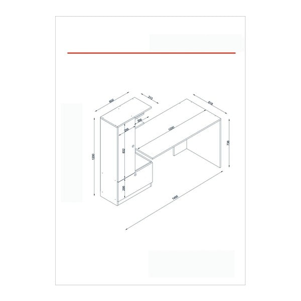 Scrivania 62x120 cm Domingos – Furny Home-image-3
