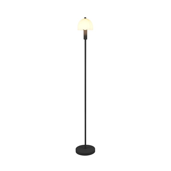 Lampada da terra nera con paralume in vetro (altezza totale 120 cm) Glenn – Trio-image-1