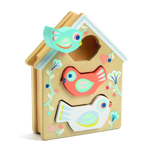 Puzzle in legno per bambini Casa dell'uccello - Djeco-image-1