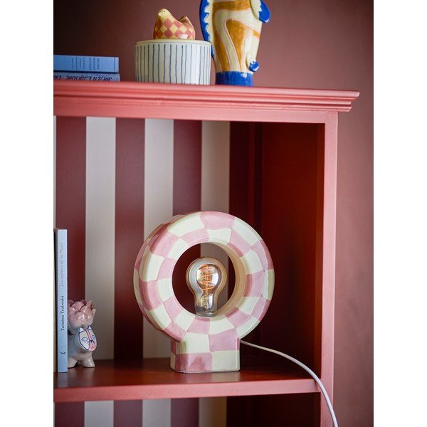 Lampada da tavolo rosa (altezza totale 23,5 cm) Vialini – Bloomingville-image-1