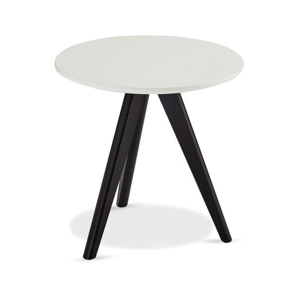 Tavolino bianco e nero con gambe in rovere, Ø 40 cm Life - Furnhouse