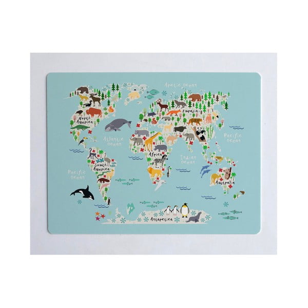 Tappetino da tavolo Mappa del mondo, 55 x 35 cm - Little Nice Things
