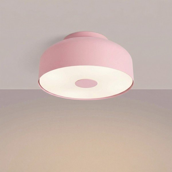 Plafoniera rosa in acciaio ø 30 cm Omiq – Sollux-image-2