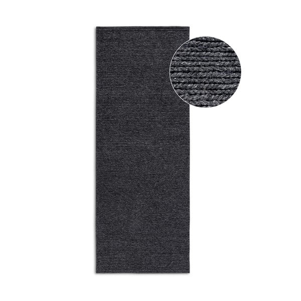Passatoia grigio scuro in lana tessuta a mano 80x200 cm Francois - Villeroy&Boch