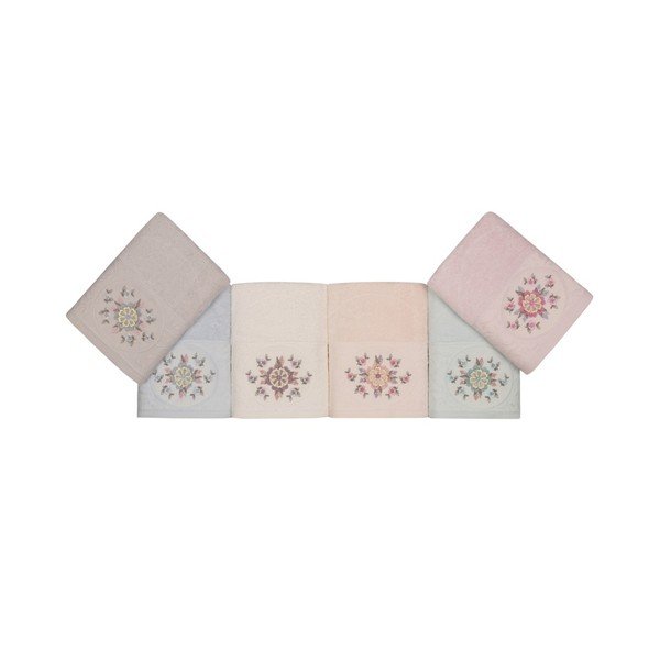 Set di 6 asciugamani in cotone Daireli Papatya, 50 x 90 cm - Foutastic-image-4