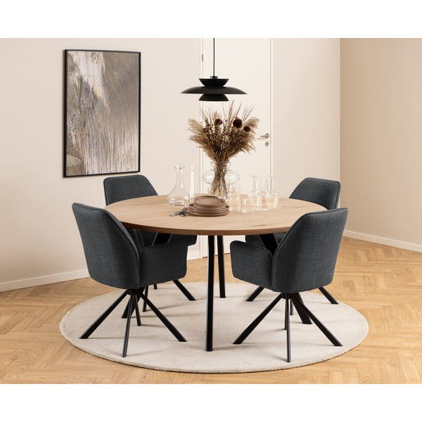 Set di sedie da pranzo grigio scuro in imbottito con braccioli 2 pz Glenda – Actona-image-1