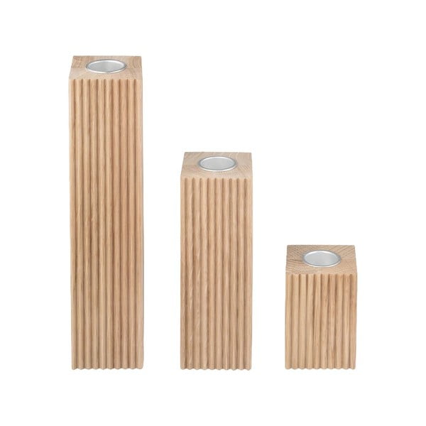 Portacandele in set in legno 3 pz Dreva – Blomus