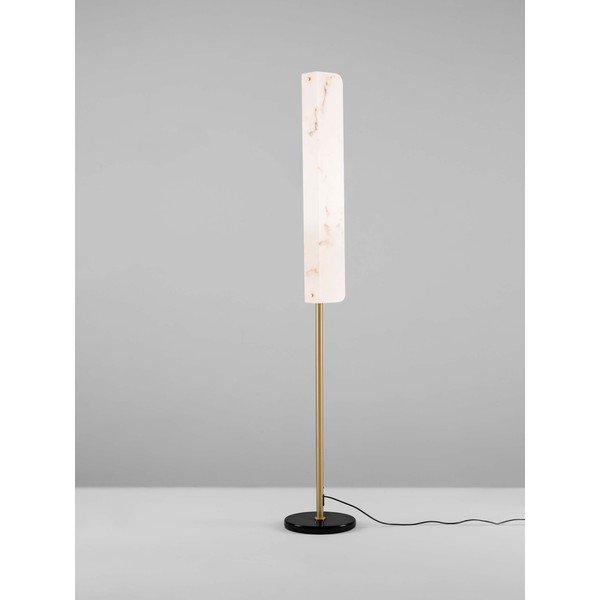 Lampada da terra LED color crema/color ottone con effetto marmo (altezza totale 160 cm) Aider – Nova Luce-image-3