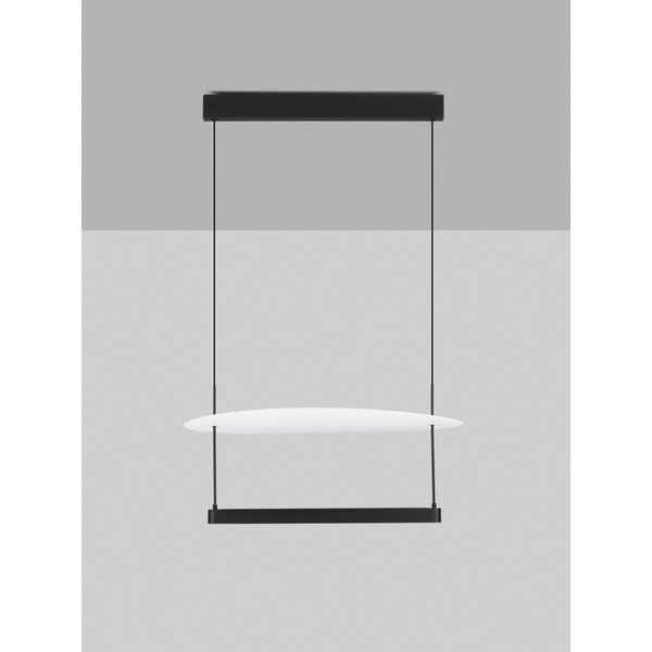 Lampadario LED bianco/nero opaco in alluminio con intensità regolabile ø 60 cm Diona – Nova Luce-image-4