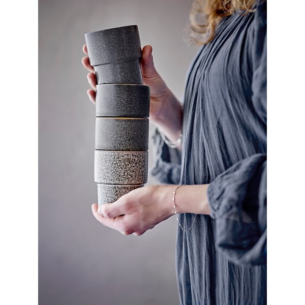 Tazzine in set per espresso marroni in gres 4 pz 150 ml Ewan – Bloomingville-image-1